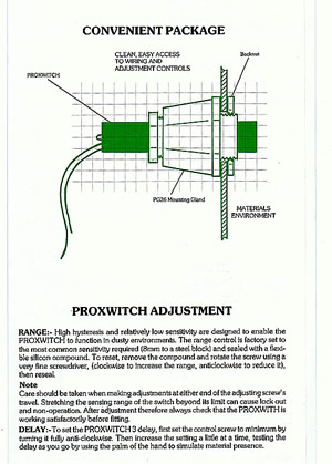 Click here to enlarge - Typical Proximity switch set-up in use